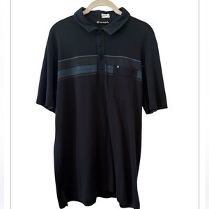 Travis Matthew Tennessee National Navy Blue Striped Short Sleeve Golf Polo L